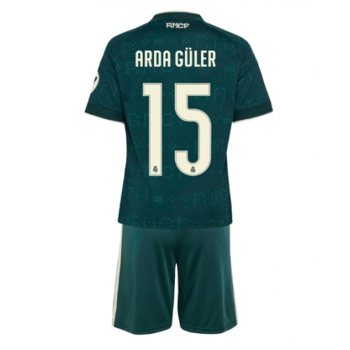 Stroje piłkarskie Real Madrid Arda Guler #15 Koszulka Wyjazdowej dla dzieci 2026-27 Krótki Rękaw (+ szorty)